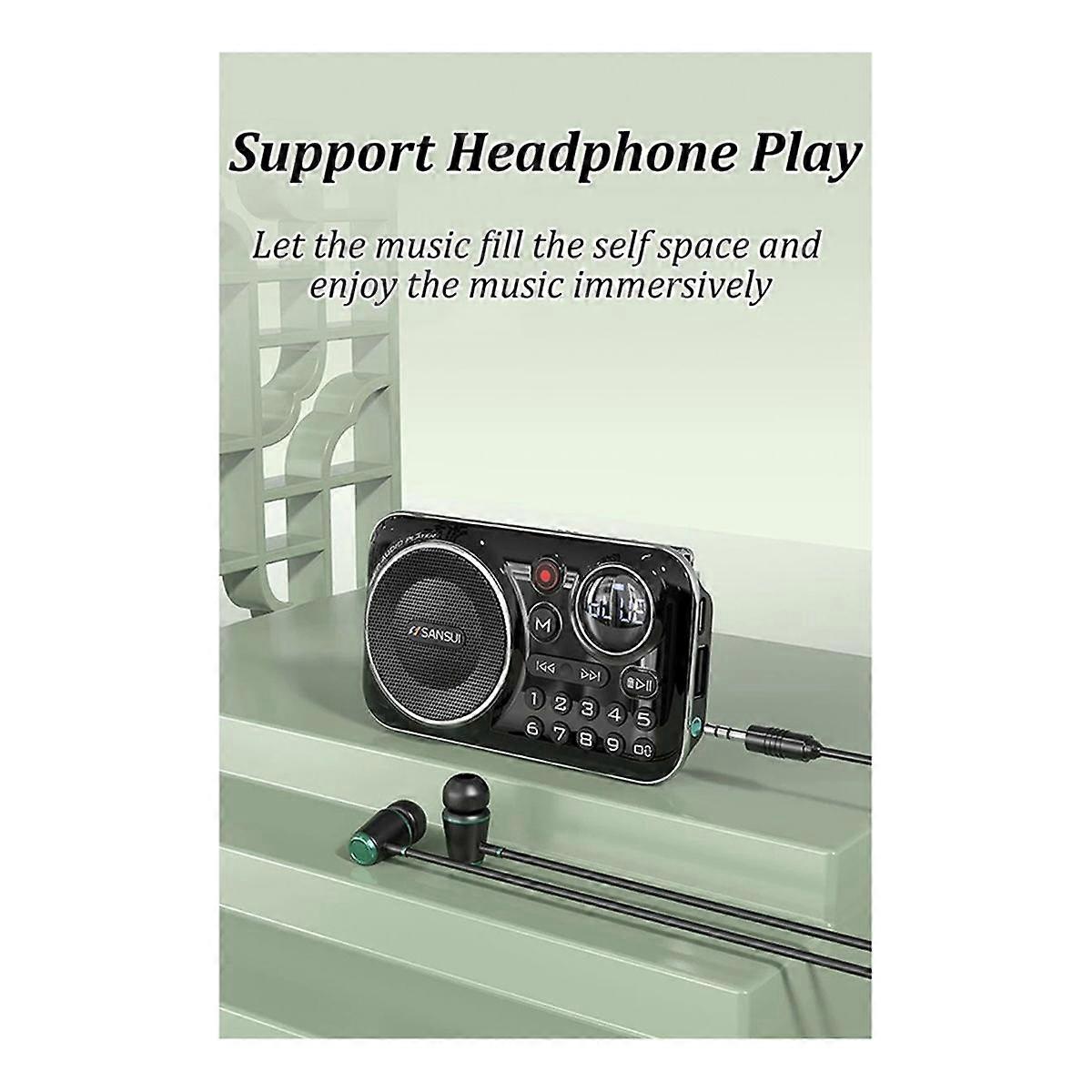 FM Radio Bluetooth 5.0 Speaker Radio for the Elderly HiFi TF/USB MP3 Music Player Support Recordin