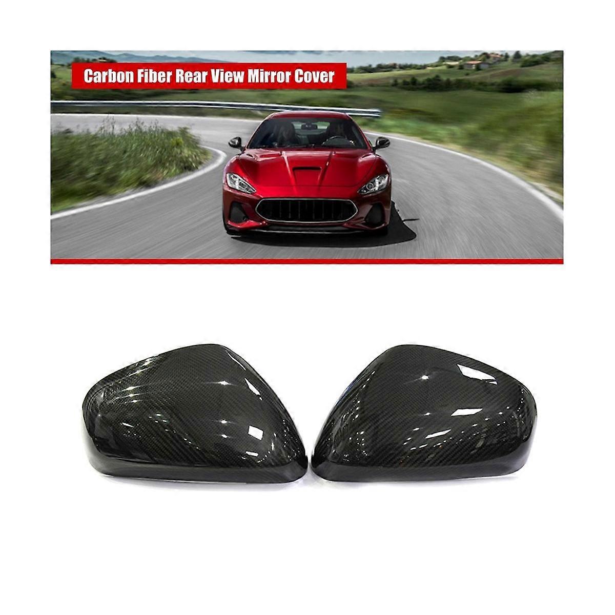 Car Carbon Fiber Rear View Mirror Cover for & Gran Quattroporte Style Mirror Caps