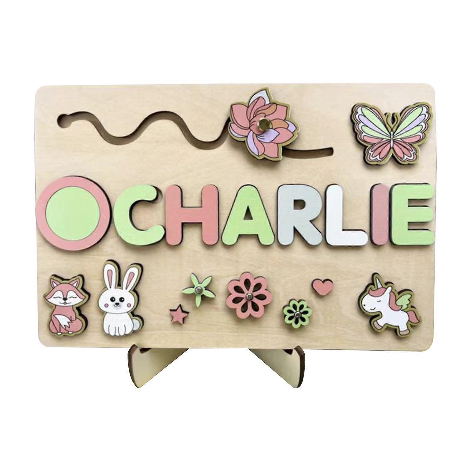 Wooden Puzzles For Toddlers Children's Articles Multiuse Creativity Personalized Baby Gifts With Engraved Text On Back