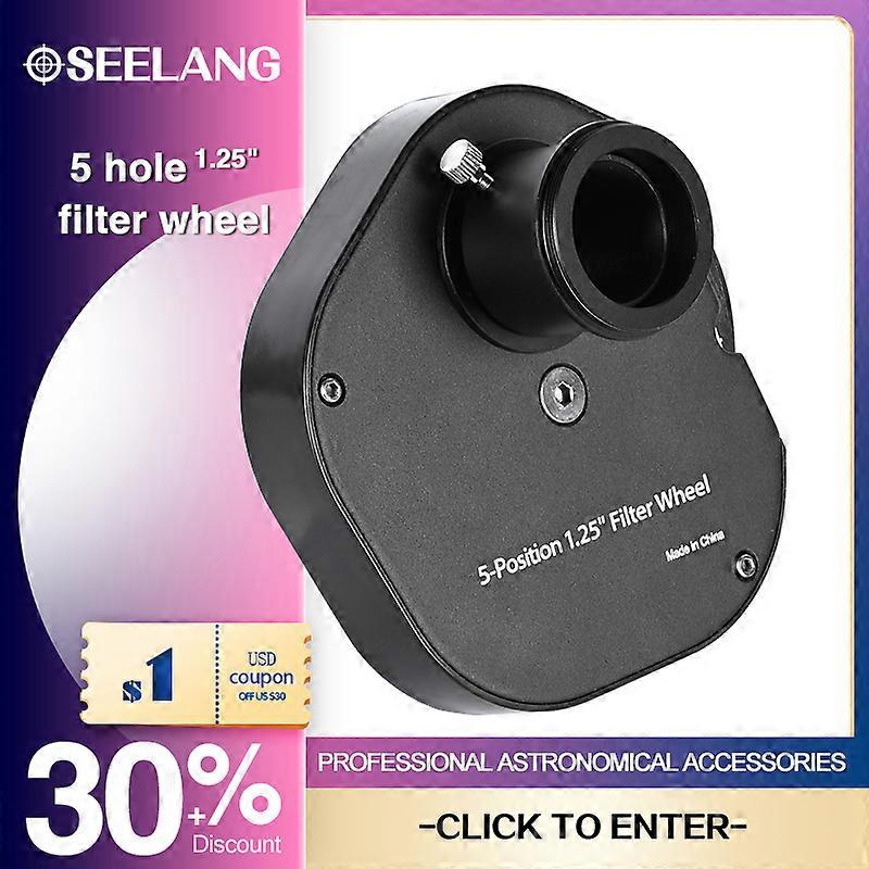 BOSMA Eyepiece Filter Wheel Full Metal 1.25" Multiple 5 Position Fitting Color Filter Wheel for Astronomy Telescopes