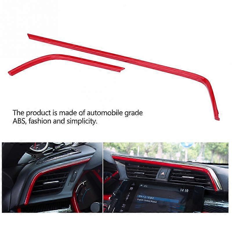 For 2016 - 2021 Honda Civic FC Dashboard Aircond Switch Panel Cover Trim Type R Style ABS Carbon Fiber Pattern Interior Accessories | Singapore
