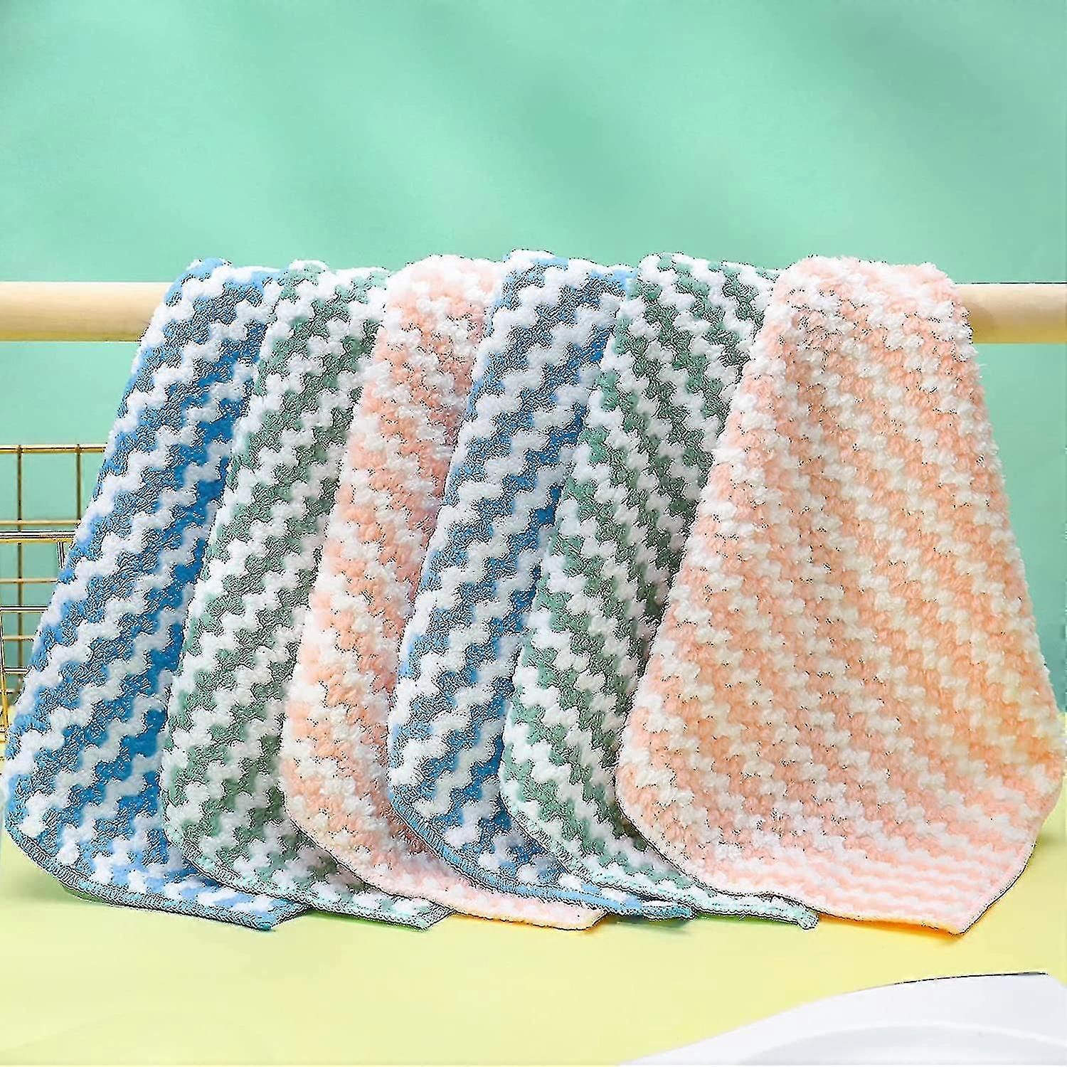 6 Pieces Microfibre Cleaning Rag Microfiber Cleaning Cloth Reusable Microfiber Dish Cloths