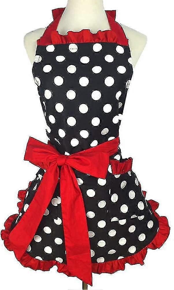 Cute Apron Retro A Dot Retro Ruffle Side Vinta Ing Aprons