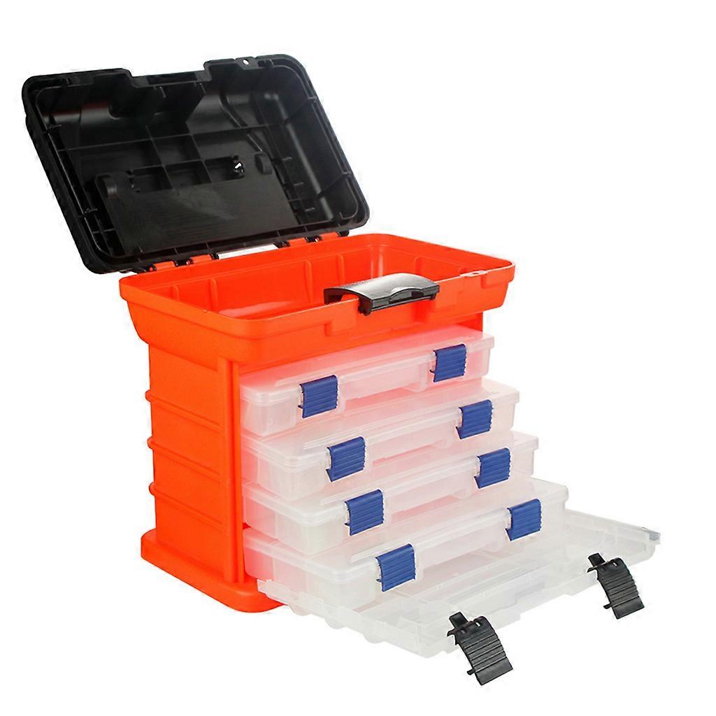 4 Layer Fishing Storage Box Movable Bait Hooks Tackle Tool Container with Handle