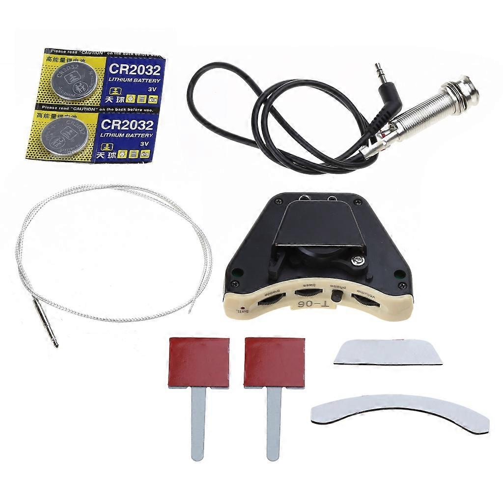 Sound Hole Guitar Pickup Kit Microphone Sound Hole Adjustable Preamp Equalizer