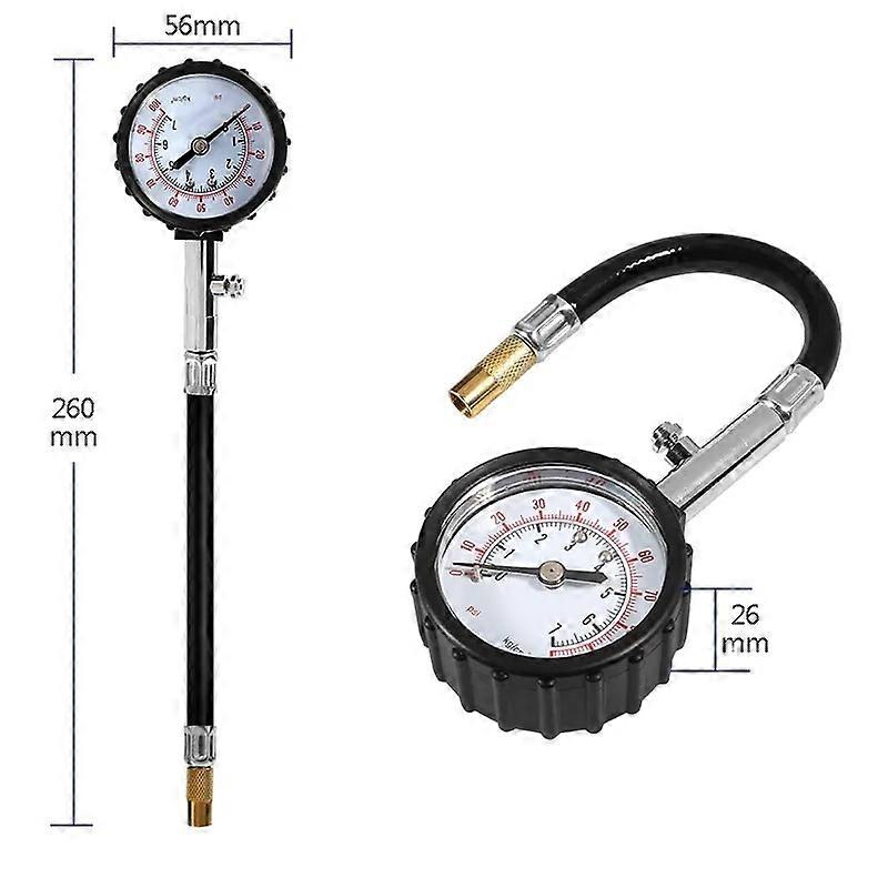 Long Tube Tire Pressure Gauge Meter 0-100PSI High-precision Tyre Air Pressure Tester For Car Motorcycle Monitoring System