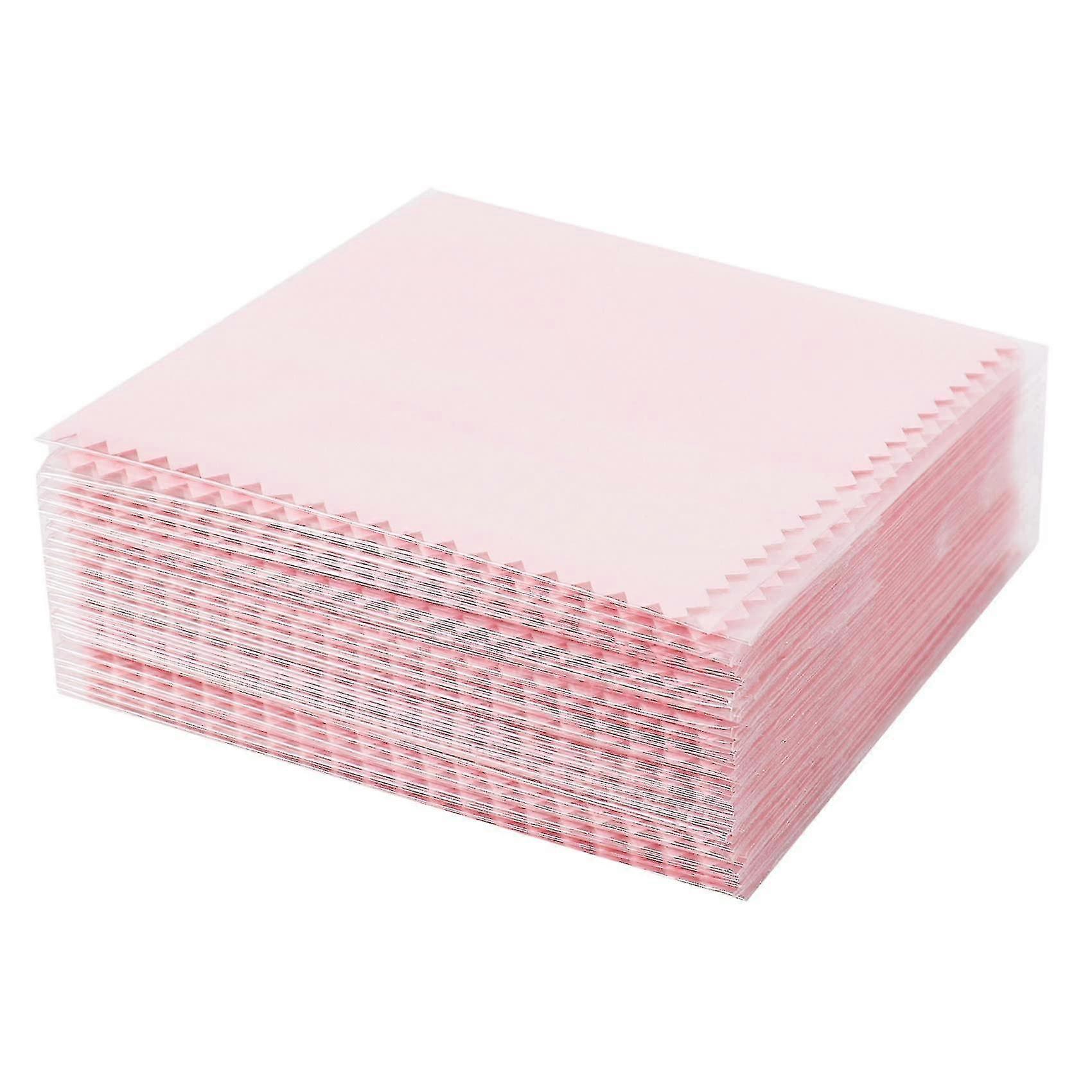 50 Pack Jewelry Cleaning Cloth,jewelry Polishing Cloth For Sterling Silver Gold Pink