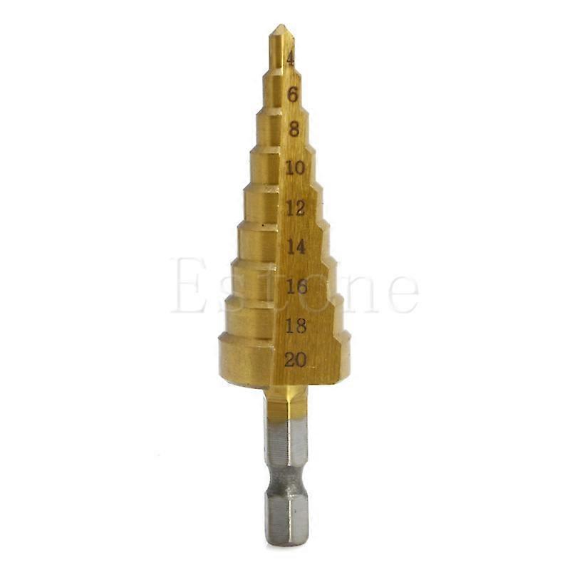 HSS Steel Step Cone Titanium Drill Bit Hole Cutting Tool 4-20mm