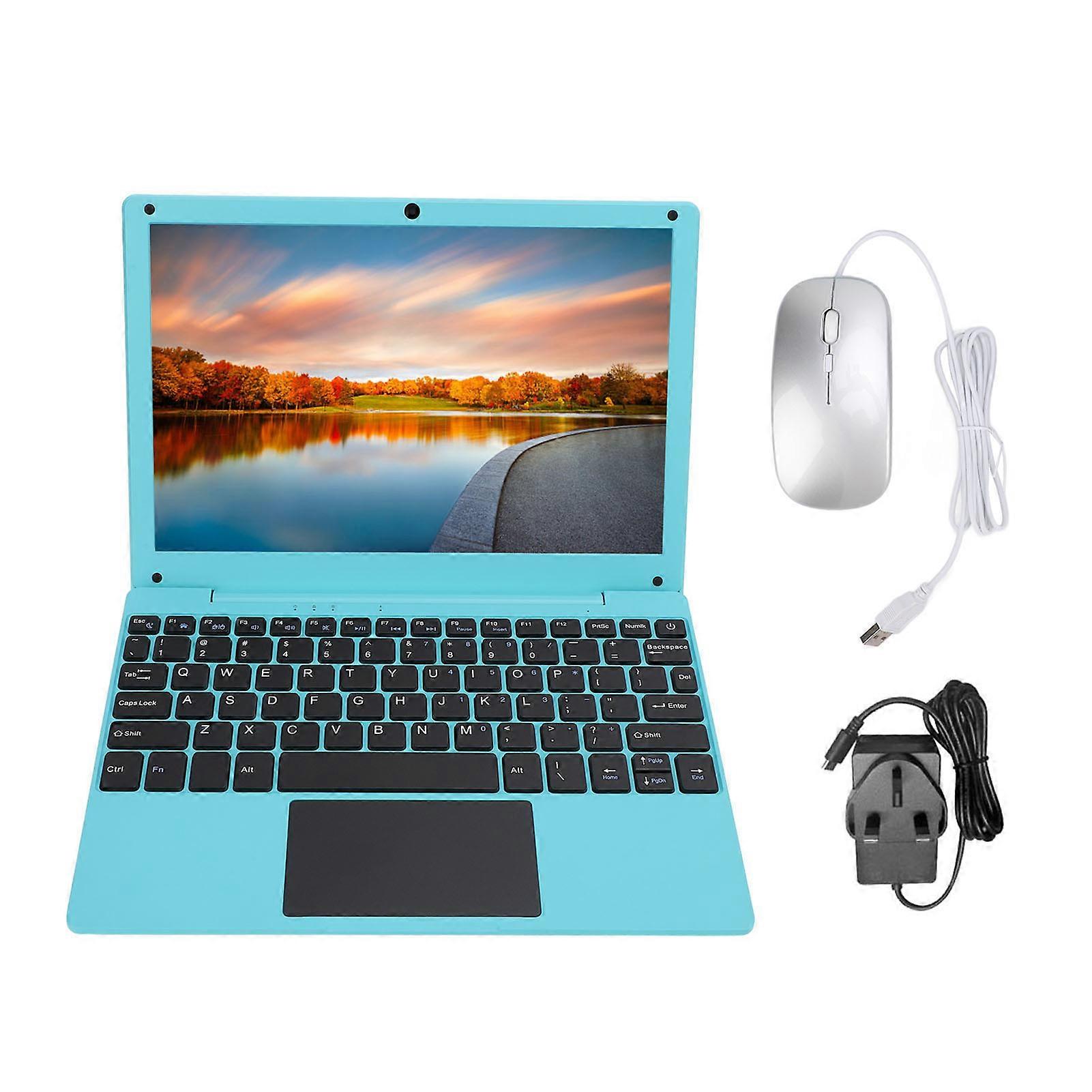 10.1 Inch Laptop Quad Core Processor Type C Charging Built in Camera Wireless Fidelity USB Port Laptop for Android 12.0 UK Plug 100‑240V 2GB Plus 64GB