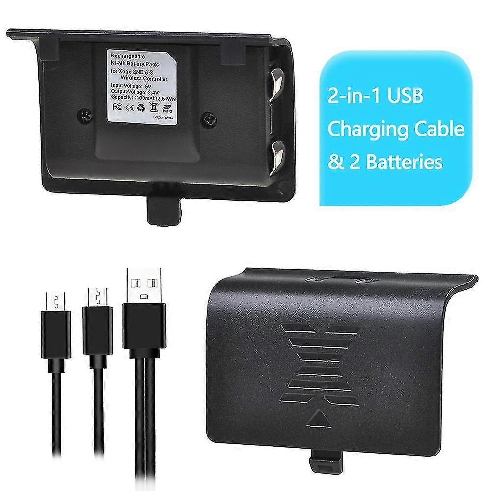 xj2Pcs Battery compatible with Xbox One / Xbox One S/Xbox One X/Xbox One Elite Wireless Controller Gam