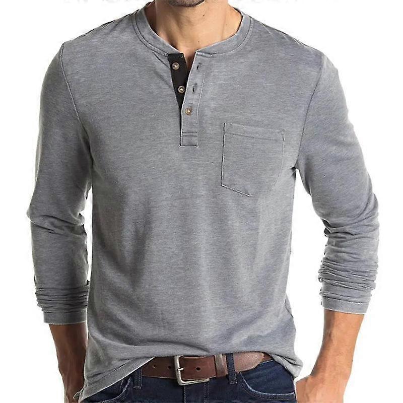 Men's Henley Shirts Casual Basic Long Sleeve Shirts