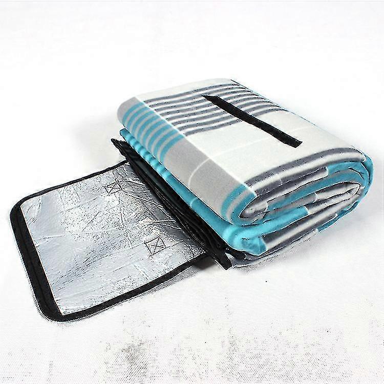 Single-sided Velor Picnic Mat, Waterproof And Moisture-proof Picnic Mat, Foldable Picnic Blanket, Used For Beach Camping (foldable Into A Bag), Blue