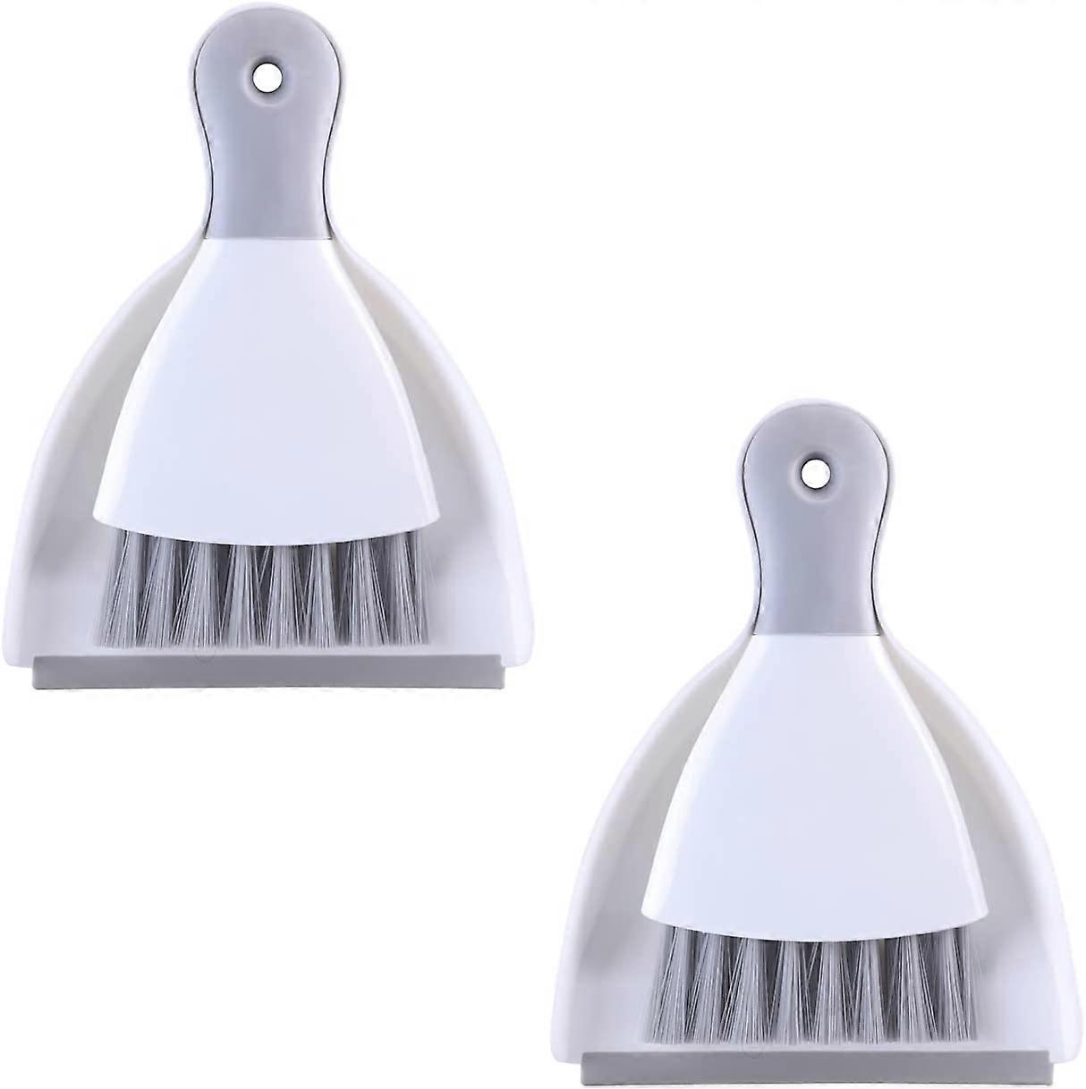 Small Dustpan and Brush Set for Keyboard Countertop (2 Pack)