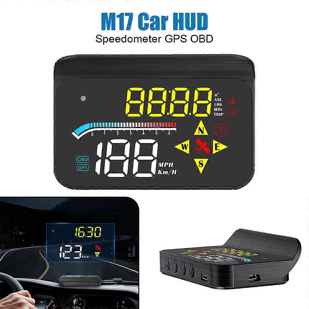 Windshield Projector for All Cars Auto Electronics Accessories Car HUD Speedometer M17 OBD GPS Head Up Display Digital