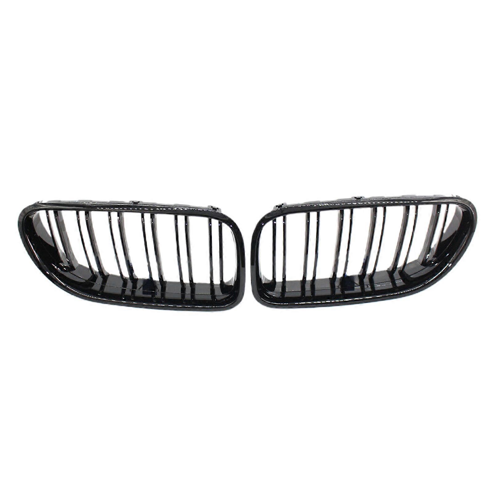 1Pair Glossy Black Front Kidney Grilles 51137211921 51137211922 51137212849 for BMW 6 Series F06 F12 F13 12-16