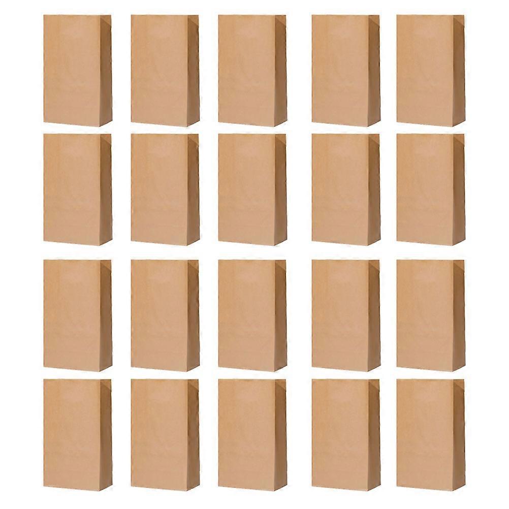 20Pcs Kraft Paper Fridge Storage Pouch Thicken Baking Bread Bag Light Brown