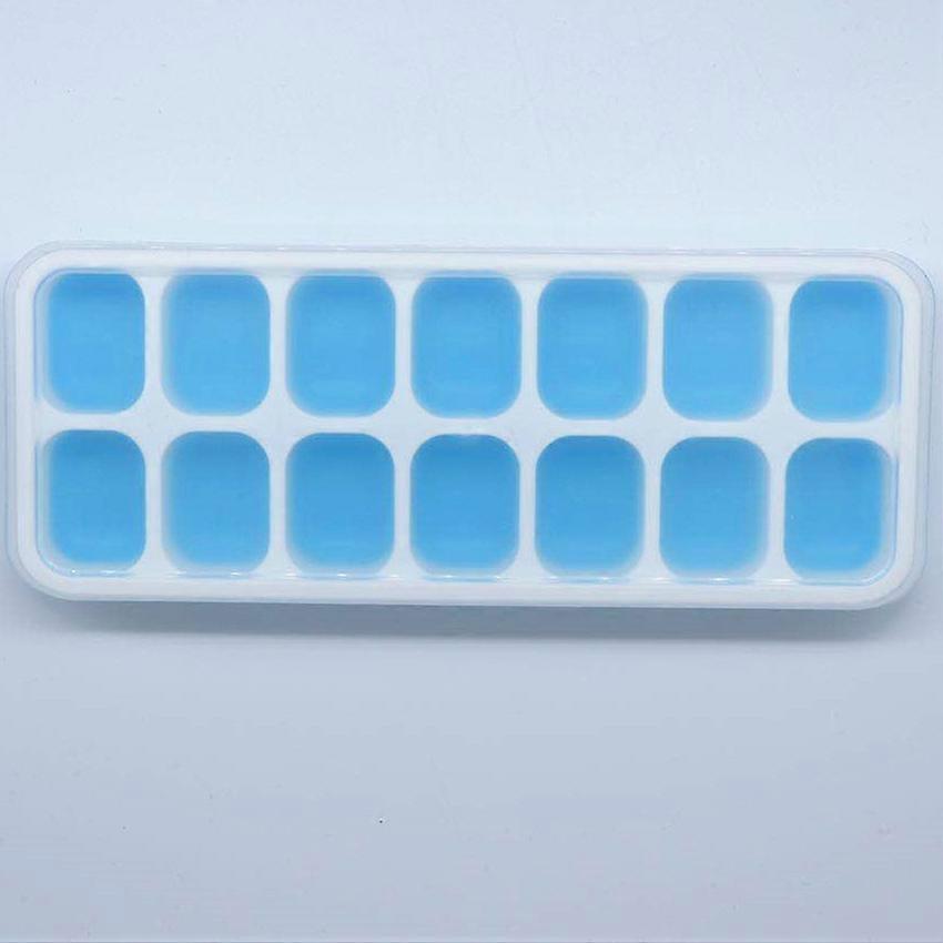 Ice Cube Trays with lid, 3 Pcs Spill-Resistant ice Moulds , Freezer Soft Base Easy Release ice Cube Tray