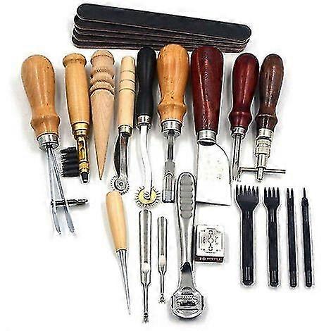Handmade Diy Leather Tool Set Hand Sewn Leather Handmade Leather Set Art Set 10 Style 18 Piece Set