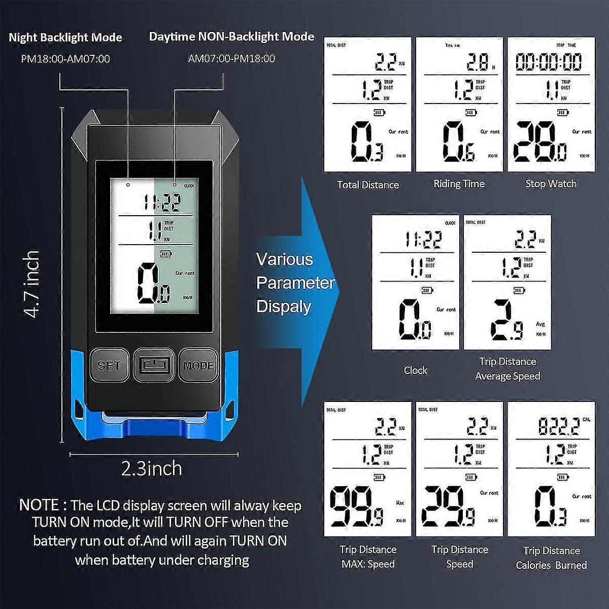 Compteur LCD Pour Vélo Électrique KT LCD3U - Voltmètre 24V-48V - Écran