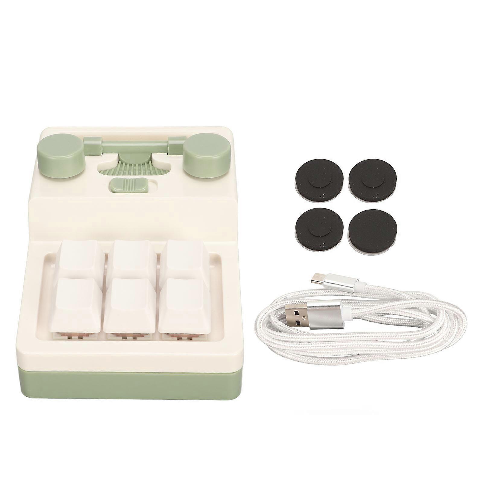 Mini 6 Key Keypad Mechanical Red Switch Support Hot Swappable Programmable Bluetooth Keyboard with RGB Lighting for Gaming