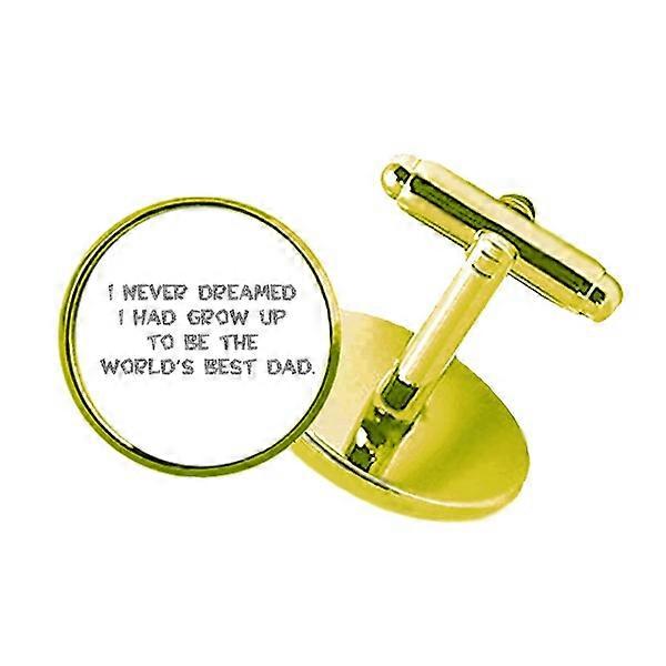 ドリーン世界最高のお父さんフェスティバル引用スタッズビジネスメタルカフリンクスゴールデン