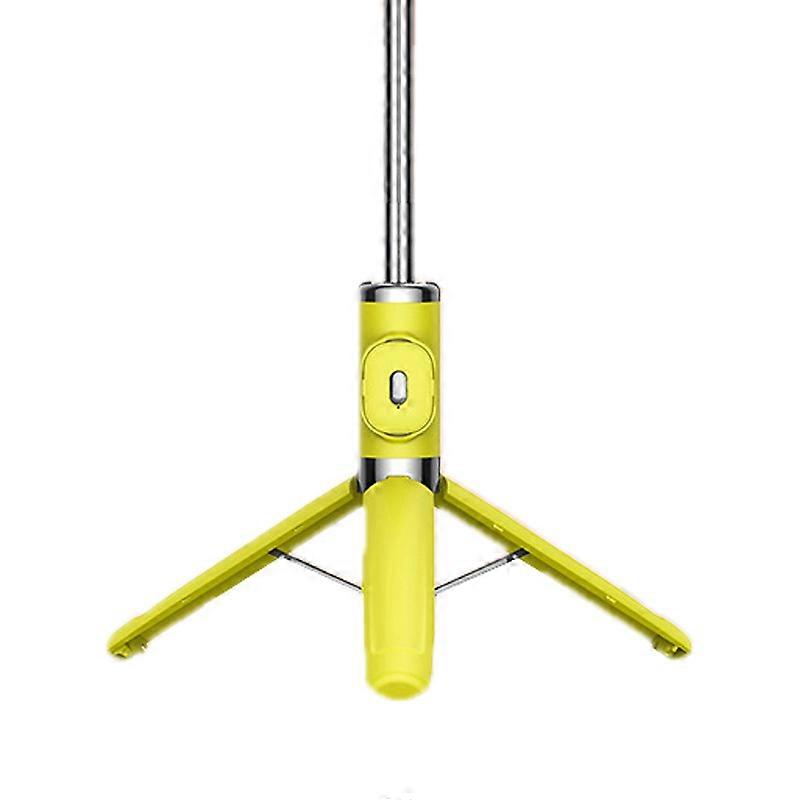 104cm Phone Tripod with Double Foldable Fill Light and Bluetooth Remote for Selfie Live Broadcast Yellow