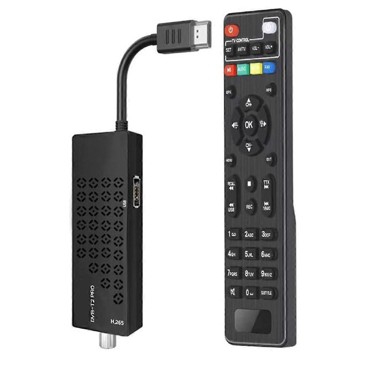 TDT HD Decoder TDT HD -Compatible Tuner DVB T2 H265 HD Decoder TDT HD Euroconnector Full HD 1080p for WiFi EU PLUG