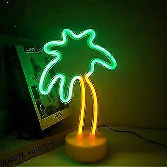 Coconut Palm Tree Night Light Neon Light with Stand Base LED Neon Sign Battery or USB Powered Palm