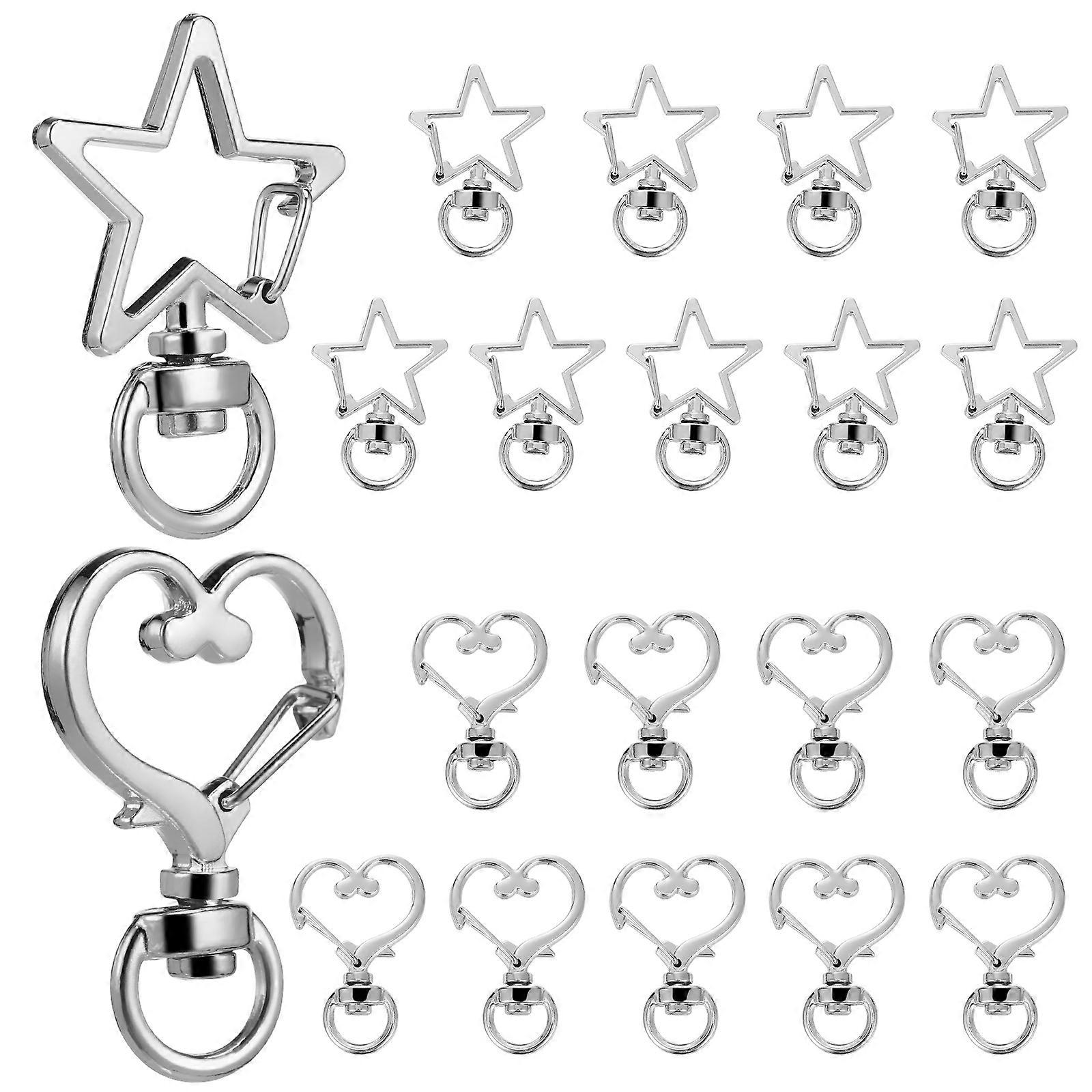 20 Pcs Keychain Clips Heart Keychain Star Keychain Clip Opening Lobster Clasp Diy Craft Clasp Buckle Replacement