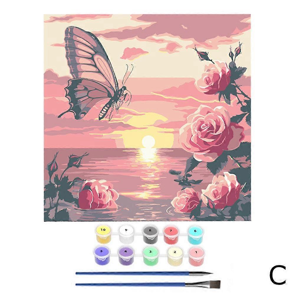 Painting by Numbers for Adults Flower Paint by Number Kits on Canvas DIY Gift