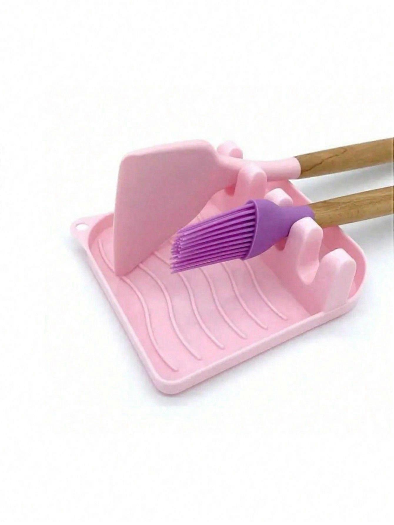 1pc Non-Slip Heat Resistant Spoon Rest with Drip Pad for Multiple Utensils - Perfect for Kitchen and Grill - Includes Spatula, Ladle, Tongs, and More