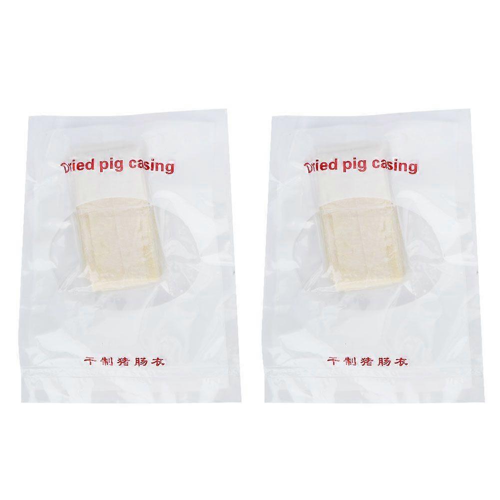2Pcs Double Layer Drying Sausage Casing Shell for Sausage Hot Dog Pig Sausage Casing 8m x 50mm