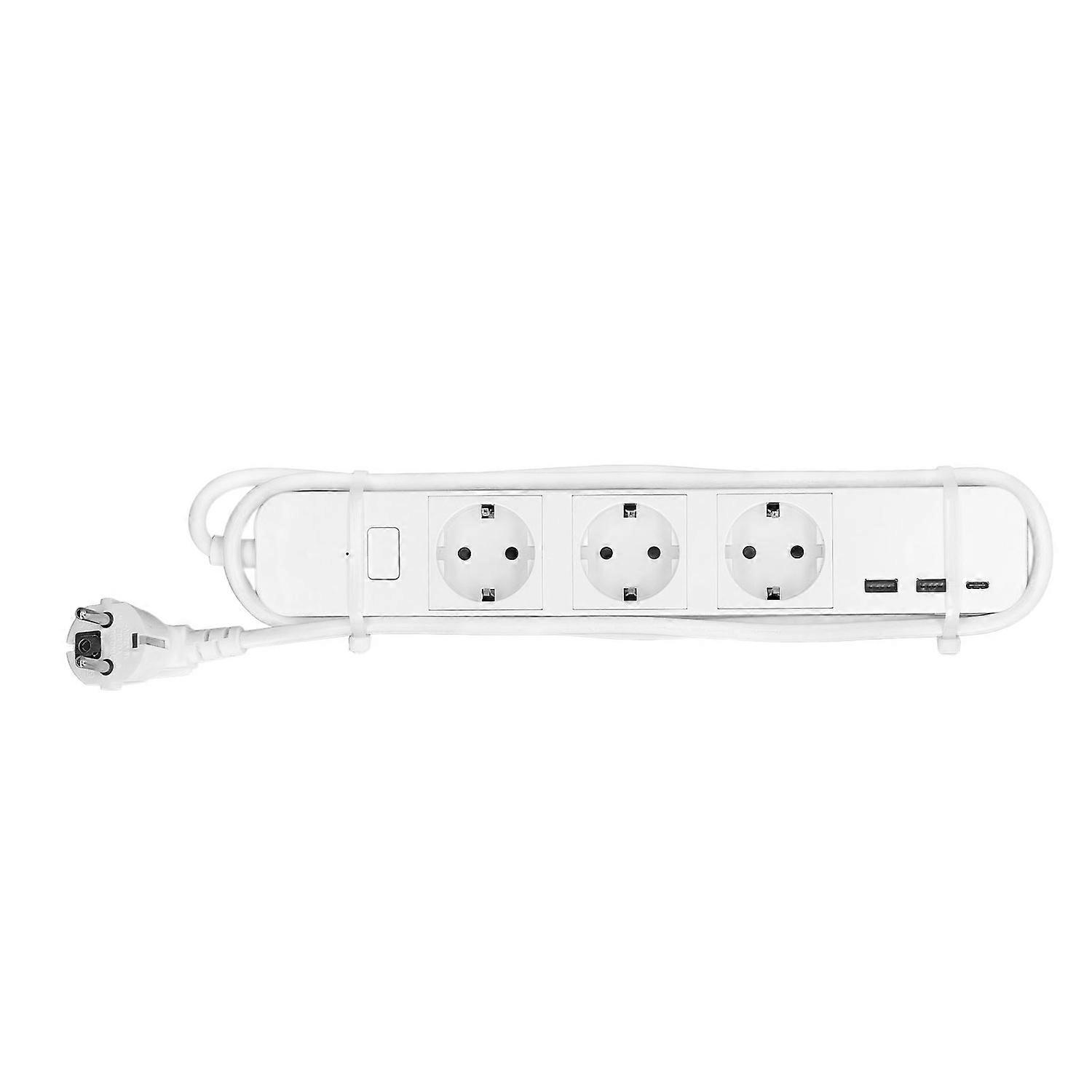 Smart Power Strip 3 Outlets 2 USB Ports 1 Type C 1 Main Power Switch Strip Hub for Tuya APP AC100‑