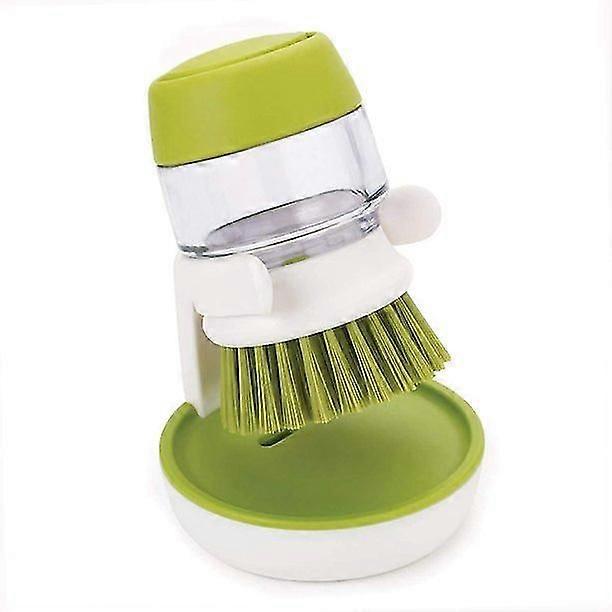 Soap Dispensing Palm Scrub Brush With Drip Tray,8513