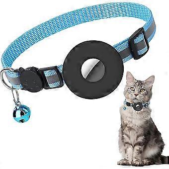 Cat Collar For Airtag, Reflective Cat Collar With Bell And Safety Buckle, Waterproof, Compatible With Apple Airtag (blue)