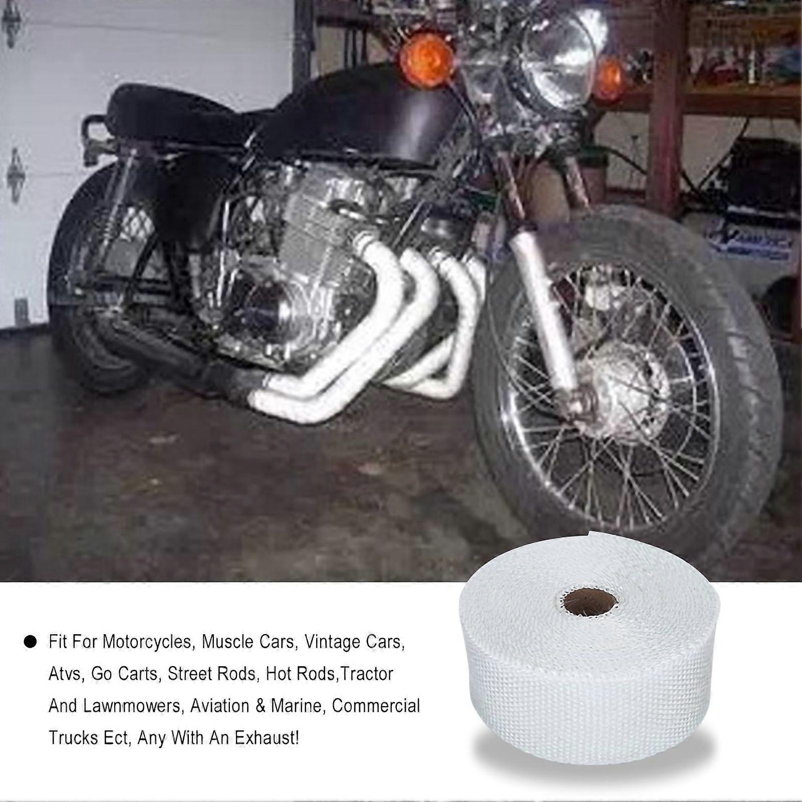 16FT Black High Heat Insulation Exhaust Pipe Wrap Tape Cloth for Car Motorcycle