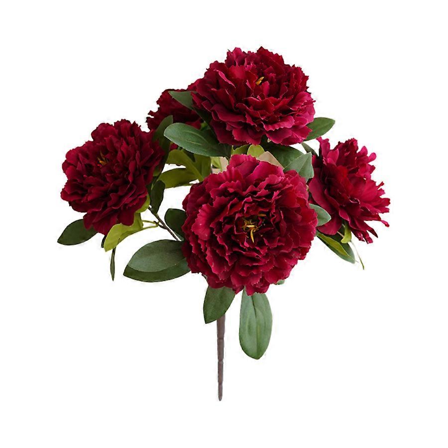 5-Head Silk Peony Stems for Versatile Decor
