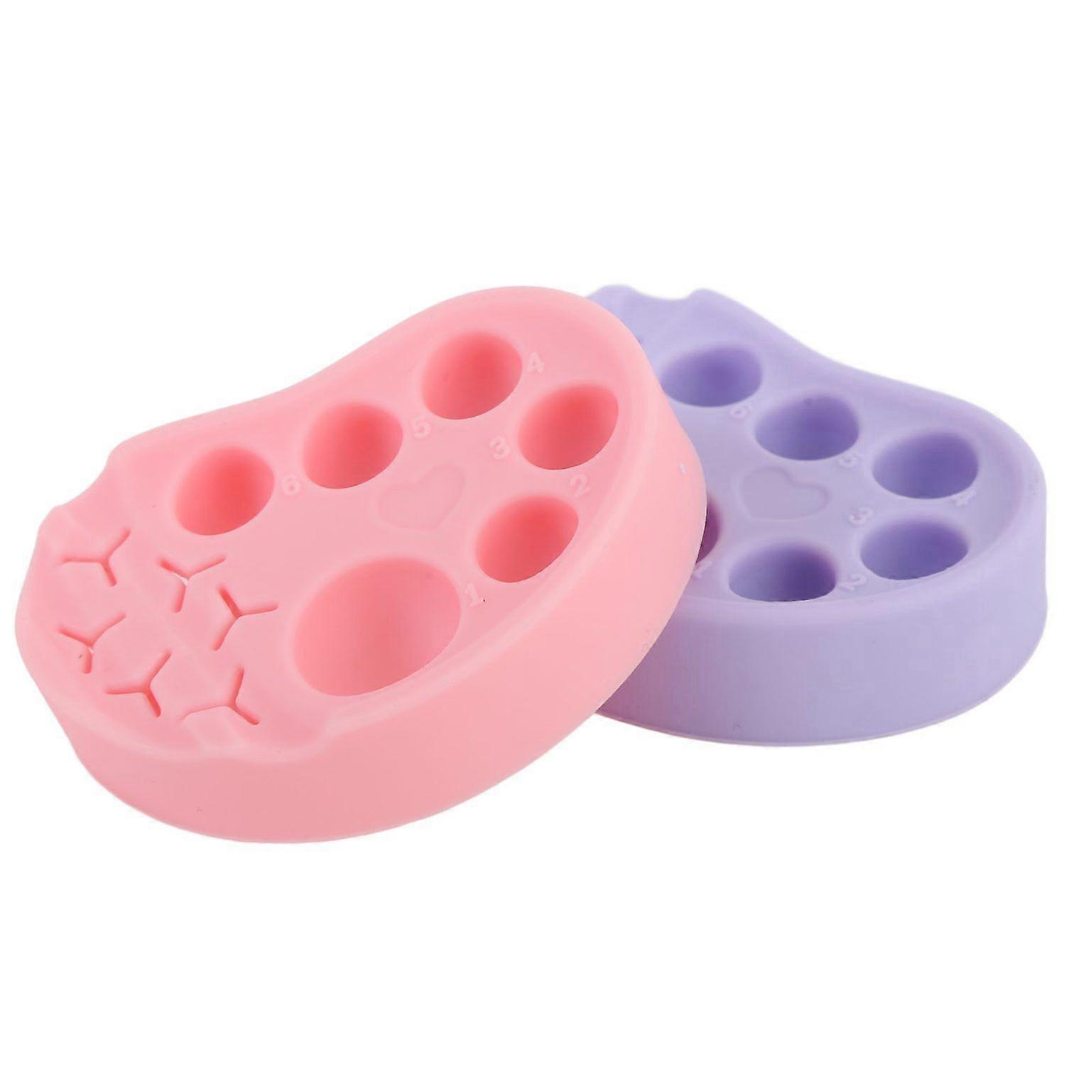 2 Pcs Silicone Eyelash and Eyebrow Lifting Tray with 6 Containers