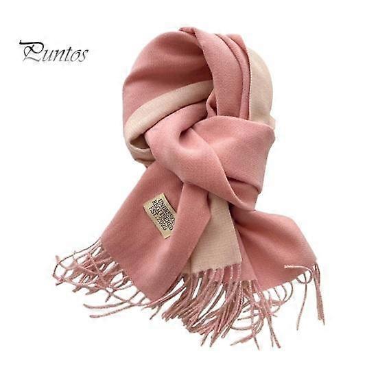 Winter Scarf Double-Sided Solid Color Unisex Scarf with Tassel Soft Comfortable Warm Scarf for Cold Weather