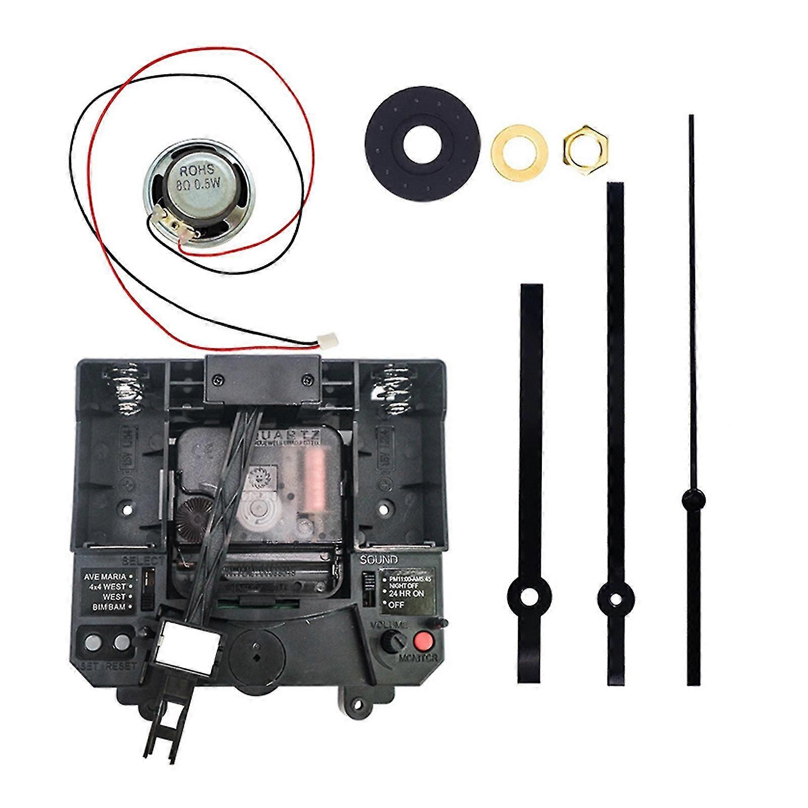 Wall Quartz Pendulum Clock Movement Mechanism with Long Shaft Music Box DIY