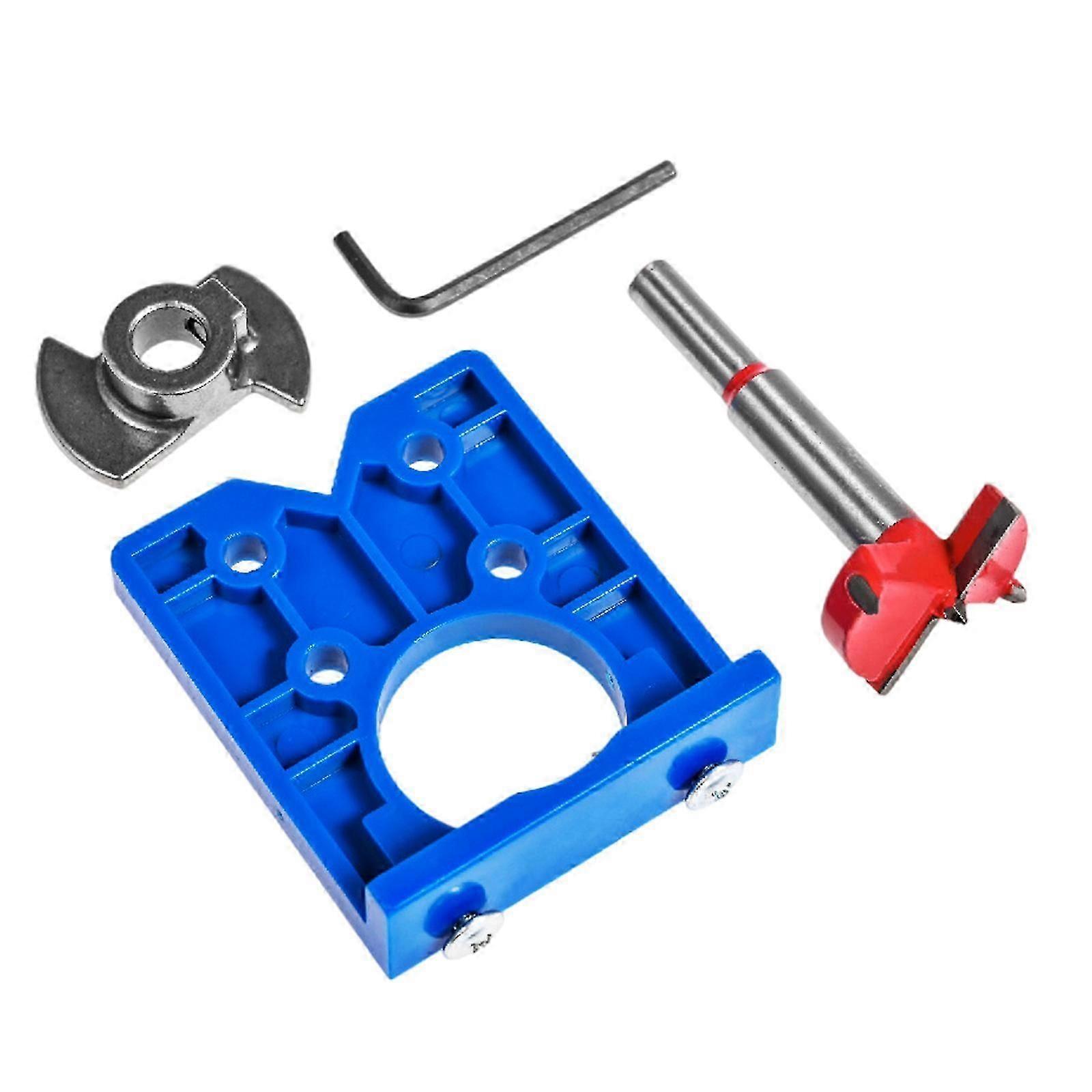 35mm Concealed Hinge Hole Drilling Jig Guide Drill Bit Set Woodworking Tools Fk