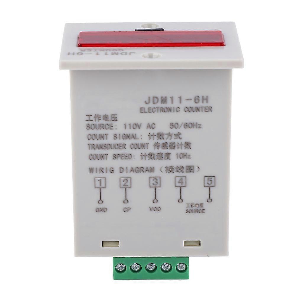 JDM11-6H Electronic Counter 6 Digits LED Digital Display Counter Relay Transducer CountAC110V