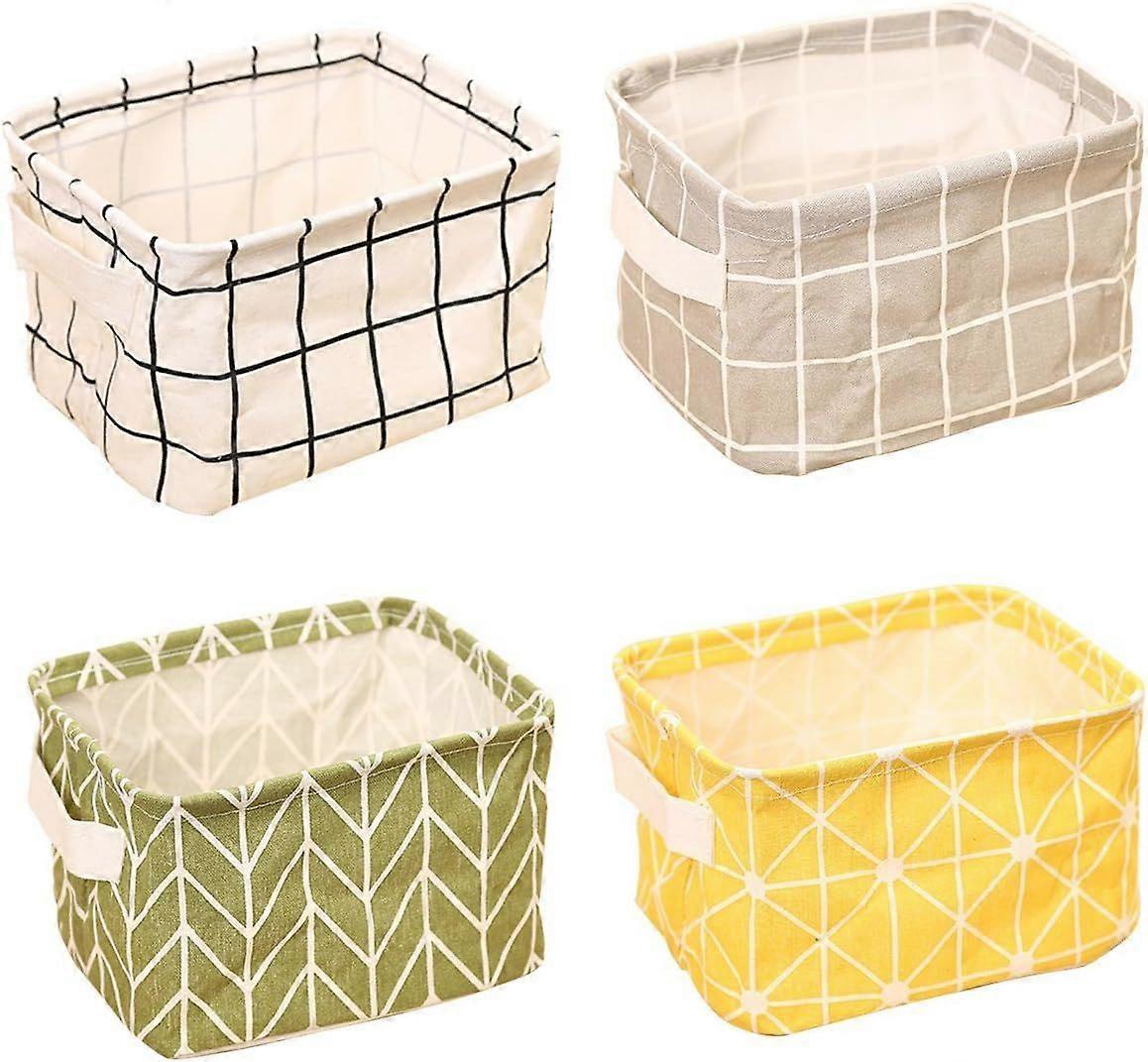 Foldable Storage Box Linen Fabric Desk Tidy Storage