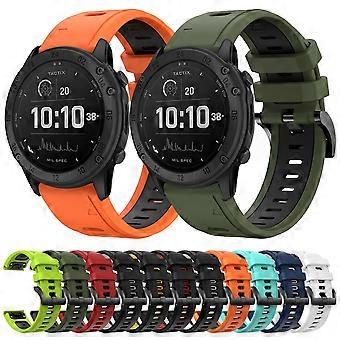 For Garmin Tactix Delta 26mm Two-Color Sports Silicone Watch Band