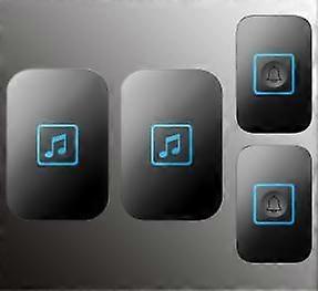 Waterproof Wireless Doorbell - 1000ft Range, Battery Operated, 2 Push Buttons, 2 Receivers