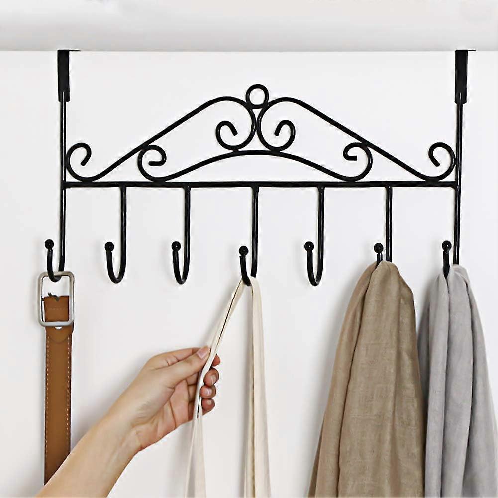 Stylish Over The Door Organizer, Elegant Door Hanger With 7 Hooks For Heavy Duty Storage, Flexible Bracket For Quick Adjustment, Space Saver Solution