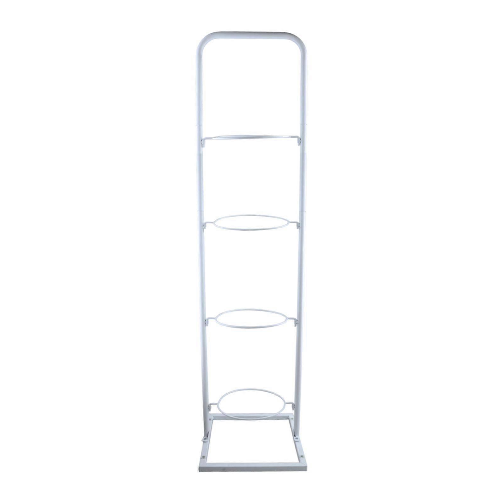 縦型ボール収納ホルダー鉄製スポーツ用品オーガナイザーバスケットボールラックホワイト5層