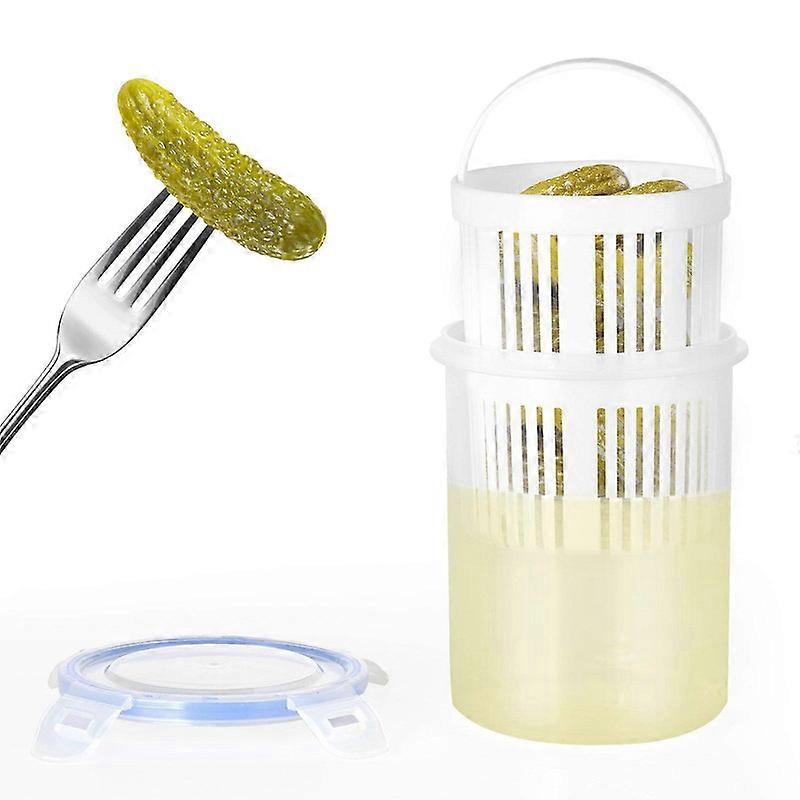 Multifunctional Pickle Jar with Strainer Insert - Food Storage Container for Kitchen