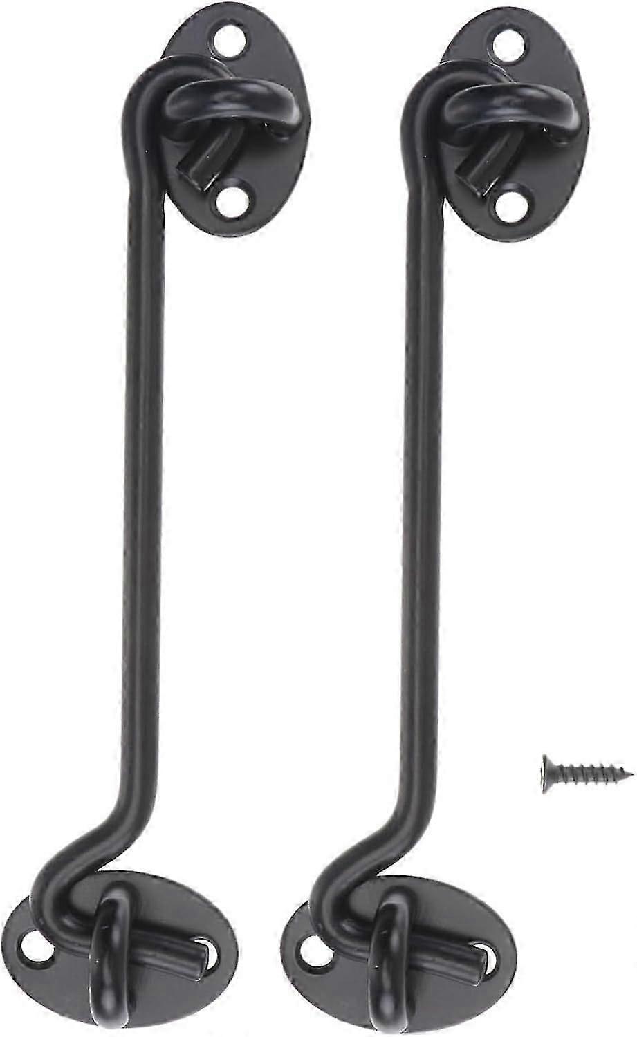 Cabin Door Hook 2pcs Window Hook Door Hook Gate Lock Black Privacy Barn Door