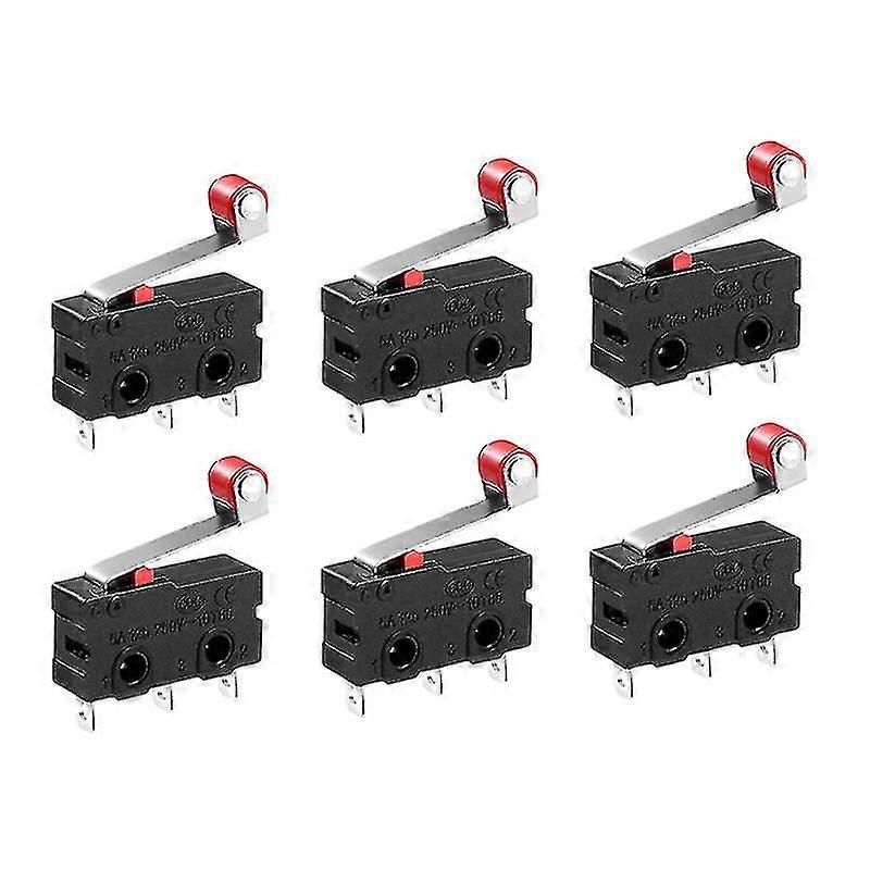 12Pcs SPDT 250V 5A Micro Switch Roller Lever Momentary CE KW11 Black